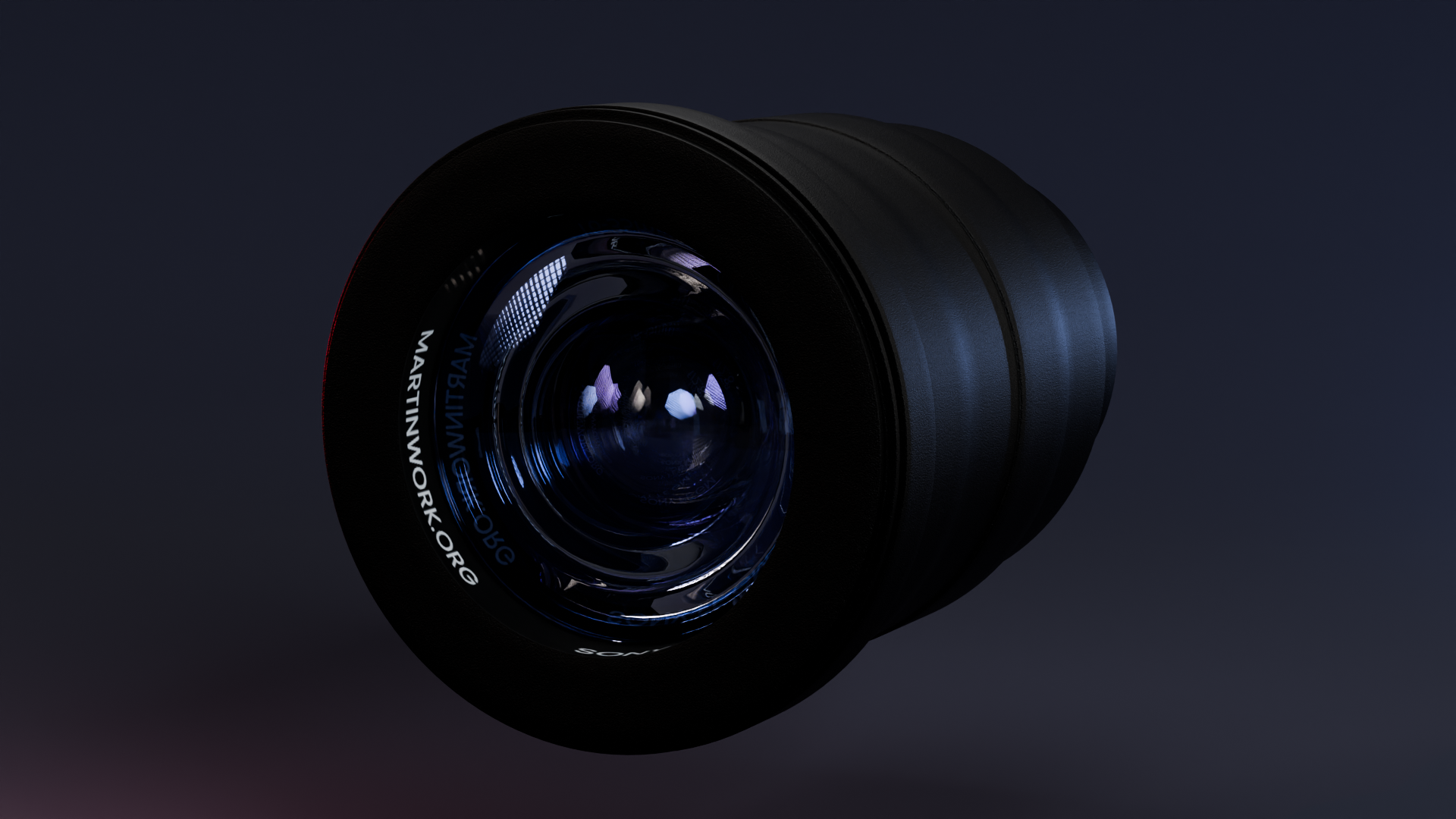Sony FE 16-35mm lens, product render